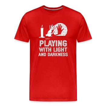 Spiel mit Licht und Dunkelheit Schatten - Männer Premium Bio T-Shirt - Rot - Vorne - Damien (186cm)