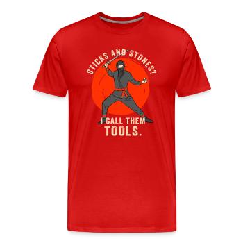 Arnis Eskrima Kali Philippinische Kunst - Männer Premium Bio T-Shirt - Rot - Vorne - Damien (186cm)