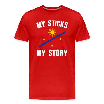 Arnis Kali Eskrima Philippinische FMA - Männer Premium Bio T-Shirt - Rot - Vorne - Damien (186cm)
