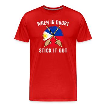 Arnis Eskrima Kali Philippinische FMA - Männer Premium Bio T-Shirt - Rot - Vorne - Damien (186cm)
