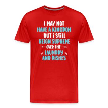 Herrschaft über Wäsche und Geschirr Hausfrau - Männer Premium Bio T-Shirt - Rot - Vorne - Damien (186cm)