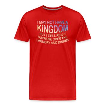 Herrschaft über Wäsche und Geschirr Hausfrau - Männer Premium Bio T-Shirt - Rot - Vorne - Damien (186cm)