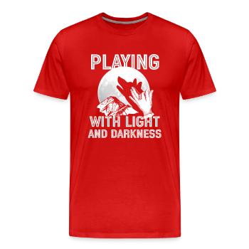 Schattenpuppentheater Show Kunst - Männer Premium Bio T-Shirt - Rot - Vorne - Damien (186cm)