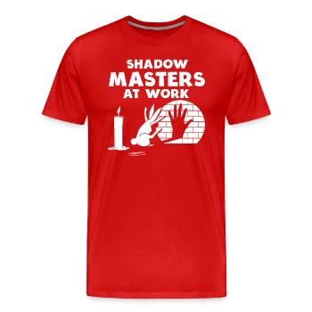 Schattenpuppenspiel-Weltverzauberung - Männer Premium Bio T-Shirt - Rot - Vorne - Damien (186cm)