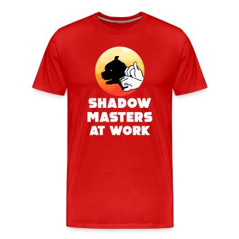 Maîtres de l’ombre au travail Marionnettes d’ombres - T-shirt bio Premium Homme - rouge - Devant - Damien (186cm)