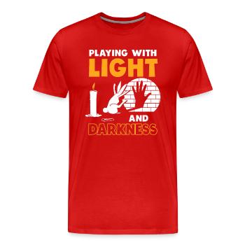 Schattenpuppenspiel Puppenspiel Schattenspiel - Männer Premium Bio T-Shirt - Rot - Vorne - Damien (186cm)