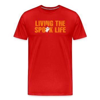Living The Spook Life Ghost Bait - Männer Premium Bio T-Shirt - Rot - Vorne - Damien (186cm)