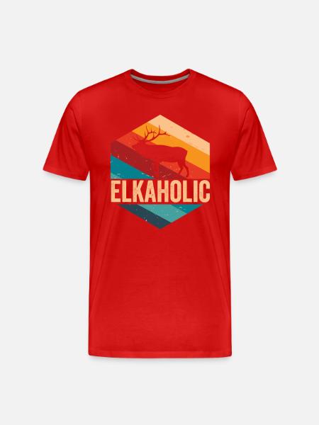 Elchjagd Elkaholische Jäger - Männer Premium Bio T-Shirt - Rot