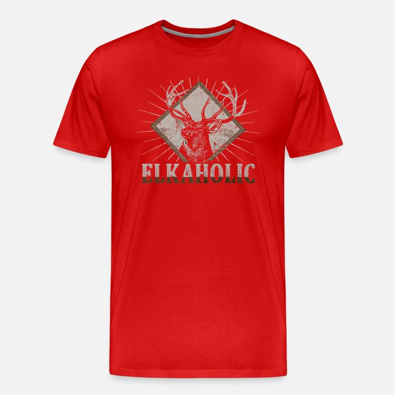 Elchjagd Elkaholische Jäger - Männer Premium Bio T-Shirt - Rot