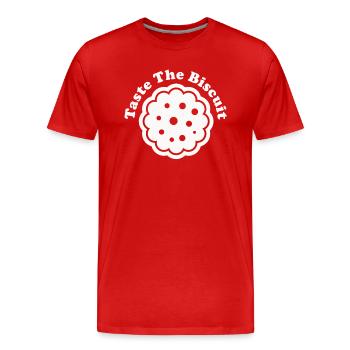 Taste The Biscuit Taste The Goodness - Men's Premium Organic T-Shirt - red - Front - Damien (186cm)