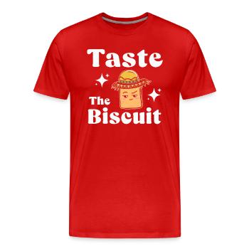 Taste The Biscuit Taste The Goodness - Men's Premium Organic T-Shirt - red - Front - Damien (186cm)