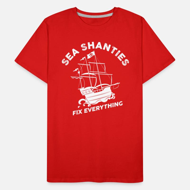 Sailor Meme Pirate Ship Ocean Sailing Men's Premium Organic T-Shirt