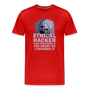 Cybersicherheitsexpertise von ethischen Hackern - Männer Premium Bio T-Shirt - Rot - Vorne - Damien (186cm)
