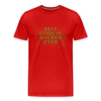 Cybersicherheitsexpertise von ethischen Hackern - Männer Premium Bio T-Shirt - Rot - Vorne - Damien (186cm)