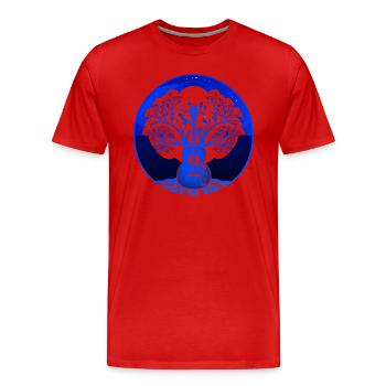 Yggdrasil Nature Musicien Arbre De Vie - T-shirt bio Premium Homme - rouge - Devant - Damien (186cm)