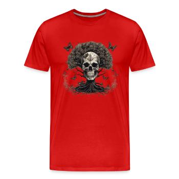 Yggdrasil Blumen Schmetterling Baum des Lebens - Männer Premium Bio T-Shirt - Rot - Vorne - Damien (186cm)