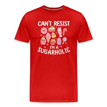 Passionné de sucreries sucrées - T-shirt bio Premium Homme - rouge - Devant - Damien (186cm)