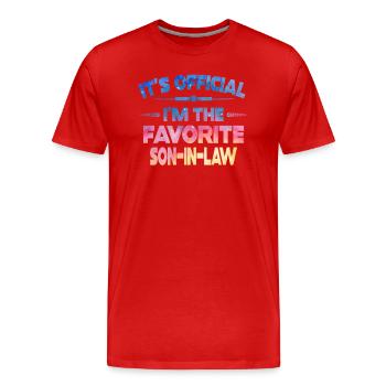 It's Official Favorite Son-In-Law - Men's Premium Organic T-Shirt - red - Front - Damien (186cm)