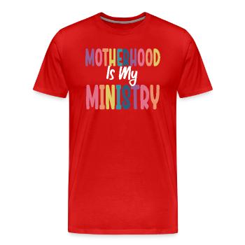 Mutterschaft ist mein Dienst - Männer Premium Bio T-Shirt - Rot - Vorne - Damien (186cm)