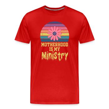 Motherhood Is My Ministry - Men's Premium Organic T-Shirt - red - Front - Damien (186cm)