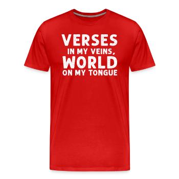 Poetry Slam Schriftsteller Poet Literatur Slam - Männer Premium Bio T-Shirt - Rot - Vorne - Damien (186cm)