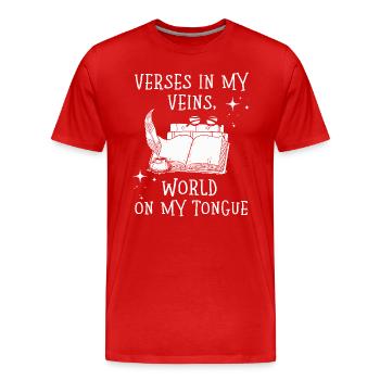 Poetry Slam Schriftsteller Poet Literatur Slam - Männer Premium Bio T-Shirt - Rot - Vorne - Damien (186cm)