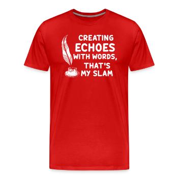 Poetry Slam Schriftsteller Poet Literatur Slam - Männer Premium Bio T-Shirt - Rot - Vorne - Damien (186cm)