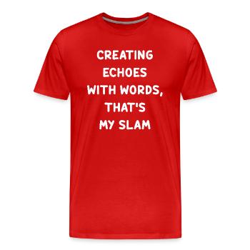 Poetry Slam Schriftsteller Poet Literatur Slam - Männer Premium Bio T-Shirt - Rot - Vorne - Damien (186cm)