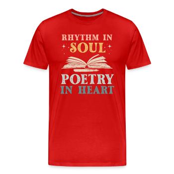 Poetry Slam Schriftsteller Poet Literatur Slam - Männer Premium Bio T-Shirt - Rot - Vorne - Damien (186cm)