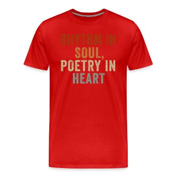 Poetry Slam Schriftsteller Poet Literatur Slam - Männer Premium Bio T-Shirt - Rot - Vorne - Damien (186cm)