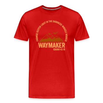 Waymaker Gardien de la promesse Faiseur de miracles - T-shirt bio Premium Homme - rouge - Devant - Damien (186cm)