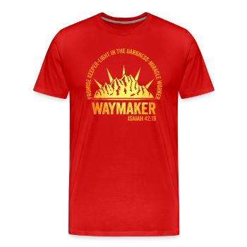 Waymaker Gardien de la promesse Faiseur de miracles - T-shirt bio Premium Homme - rouge - Devant - Damien (186cm)