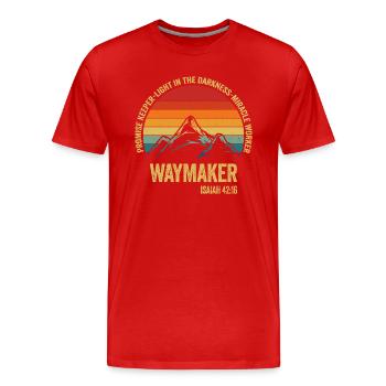 Waymaker Gardien de la promesse Faiseur de miracles - T-shirt bio Premium Homme - rouge - Devant - Damien (186cm)