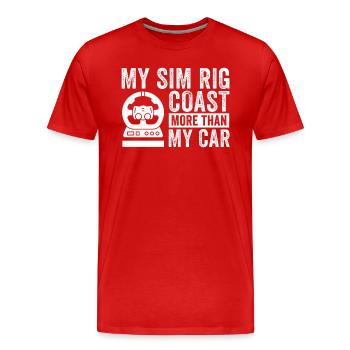 Simracer Esports Enthusiast Sim Racing - Men's Premium Organic T-Shirt - red - Front - Damien (186cm)
