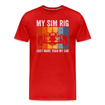 Simracer Esports Enthusiast Sim Racing - Men's Premium Organic T-Shirt - red - Front - Damien (186cm)