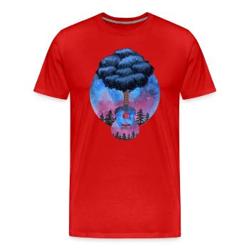 Yggdrasil Nature Musicien Arbre De Vie - T-shirt bio Premium Homme - rouge - Devant - Damien (186cm)