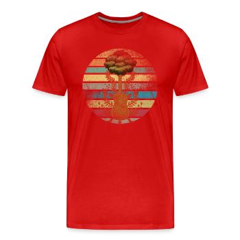 Yggdrasil Nature Musicien Arbre De Vie - T-shirt bio Premium Homme - rouge - Devant - Damien (186cm)