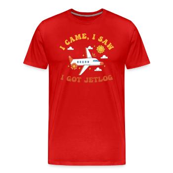 I Came I Saw I Got Jetlag Travel Humor - Men's Premium Organic T-Shirt - red - Front - Damien (186cm)