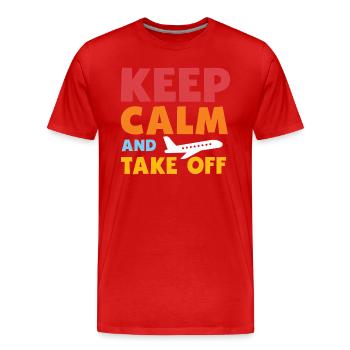 Restez calme et partez en vacances amusantes - T-shirt bio Premium Homme - rouge - Devant - Damien (186cm)