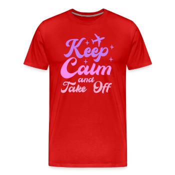 Restez calme et partez en vacances amusantes - T-shirt bio Premium Homme - rouge - Devant - Damien (186cm)