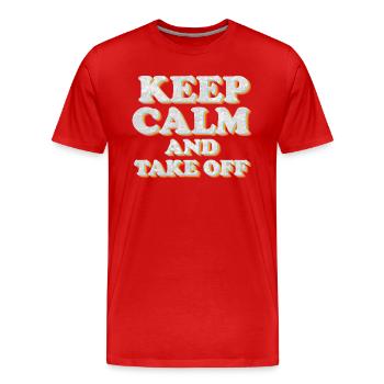 Restez calme et partez en vacances amusantes - T-shirt bio Premium Homme - rouge - Devant - Damien (186cm)