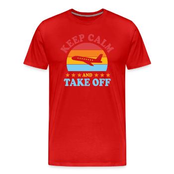 Restez calme et partez en vacances amusantes - T-shirt bio Premium Homme - rouge - Devant - Damien (186cm)