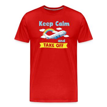 Restez calme et partez en vacances amusantes - T-shirt bio Premium Homme - rouge - Devant - Damien (186cm)