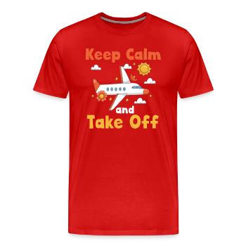 Restez calme et partez en vacances amusantes - T-shirt bio Premium Homme - rouge - Devant - Damien (186cm)