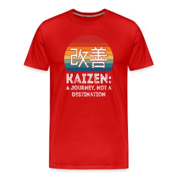 Kaizen A Journey Not A Destination - Men's Premium Organic T-Shirt - red - Front - Damien (186cm)