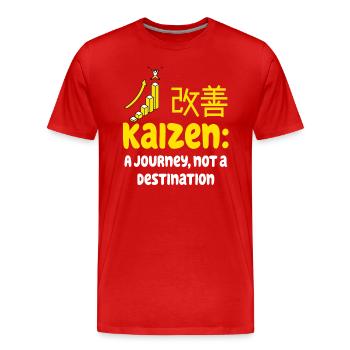Kaizen A Journey Not A Destination - Men's Premium Organic T-Shirt - red - Front - Damien (186cm)
