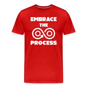 Japanische Kaizen begrüßen den Prozess - Männer Premium Bio T-Shirt - Rot - Vorne - Damien (186cm)