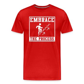 Japanische Kaizen begrüßen den Prozess - Männer Premium Bio T-Shirt - Rot - Vorne - Damien (186cm)