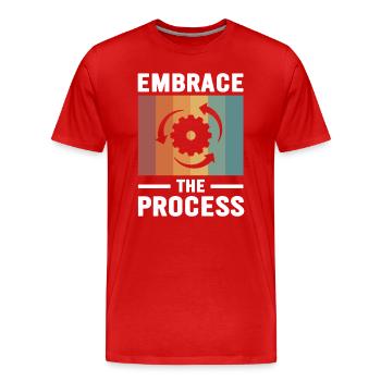 Japanische Kaizen begrüßen den Prozess - Männer Premium Bio T-Shirt - Rot - Vorne - Damien (186cm)