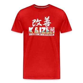 Kaizen A Journey Not A Destination - Men's Premium Organic T-Shirt - red - Front - Damien (186cm)